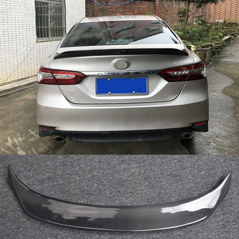 

For 2018-2022 Toyota Camry Coupe Glossy Gloss Black Real Carbon Fiber Trunk Spoiler Wings