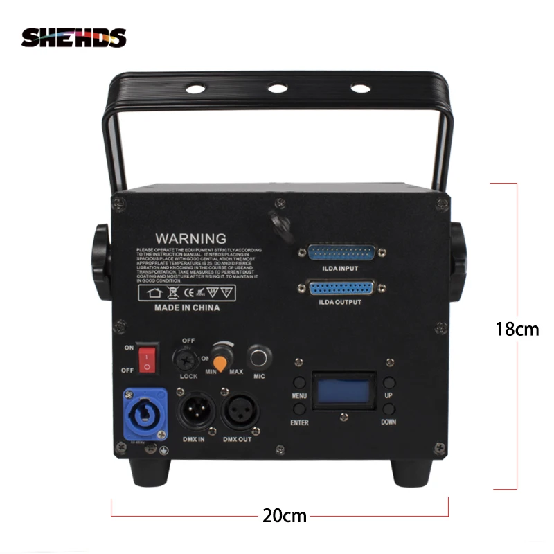 SHEHDS 20 Kpps 3W RGB Animatie licht ILDA-Protocollen DMX-512 Dj Disco Podium Effect Dance Party