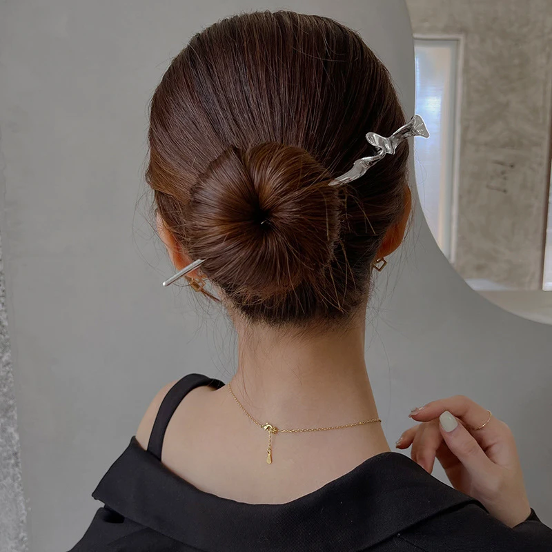 Simple Metal Hairpin Geometrical Irregular Twisted Sticks Minimalist Fashion Hairpin Hair Tools Jewelry Hair Accessories