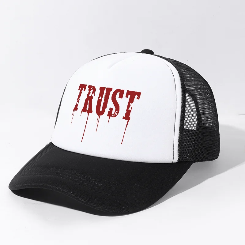TRUST Graphic Trucker Hat Breathable Adjustable Snapback for Men Women Outdoor Sports Fishing Camping