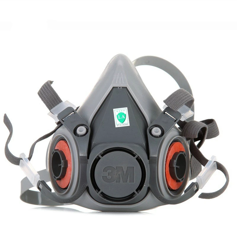 3M 6200 Respirator Gas Mask 15-in-1 Set Anti-Organic Vapor Dust Paint Spraying Sandblasting Reusable Half Face Mask Safety Kit