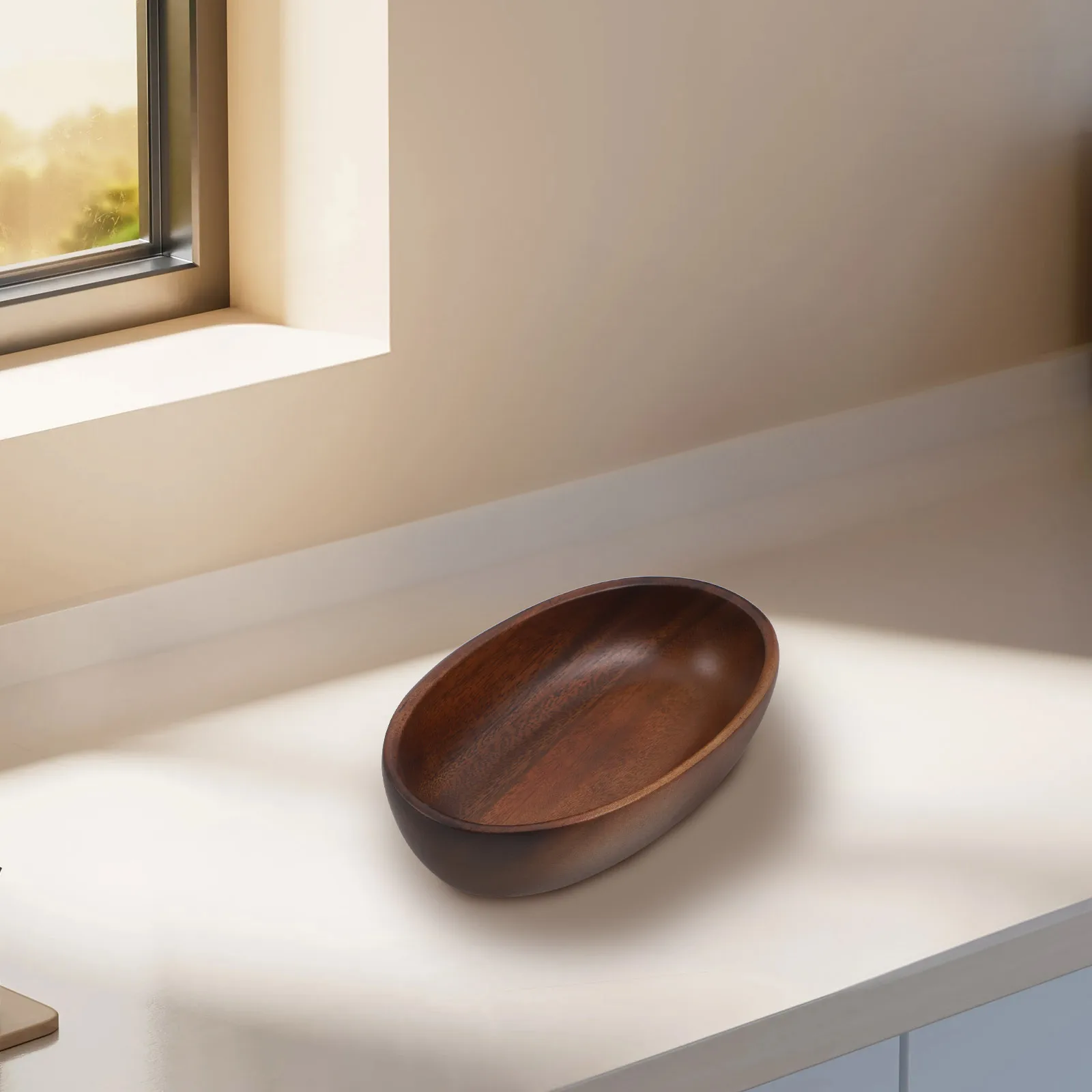 

Boat Shaped Bowl Large Salad Serving Kitchen Counter Fruit Bowl For Kitchen Counter Decorative Fruit Container Vintage Wood