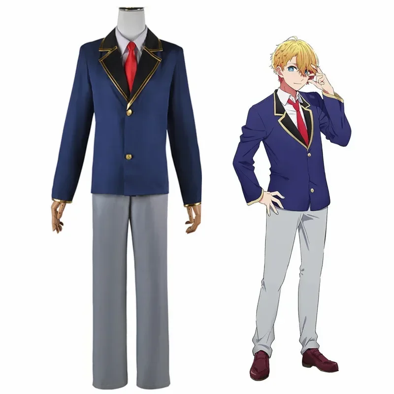 Anime Oshi no Ko Cosplay Akuamarin Cosplay Costume High School Boys JK Uniform Wig Suit Blue Aqua Cosplay Costume