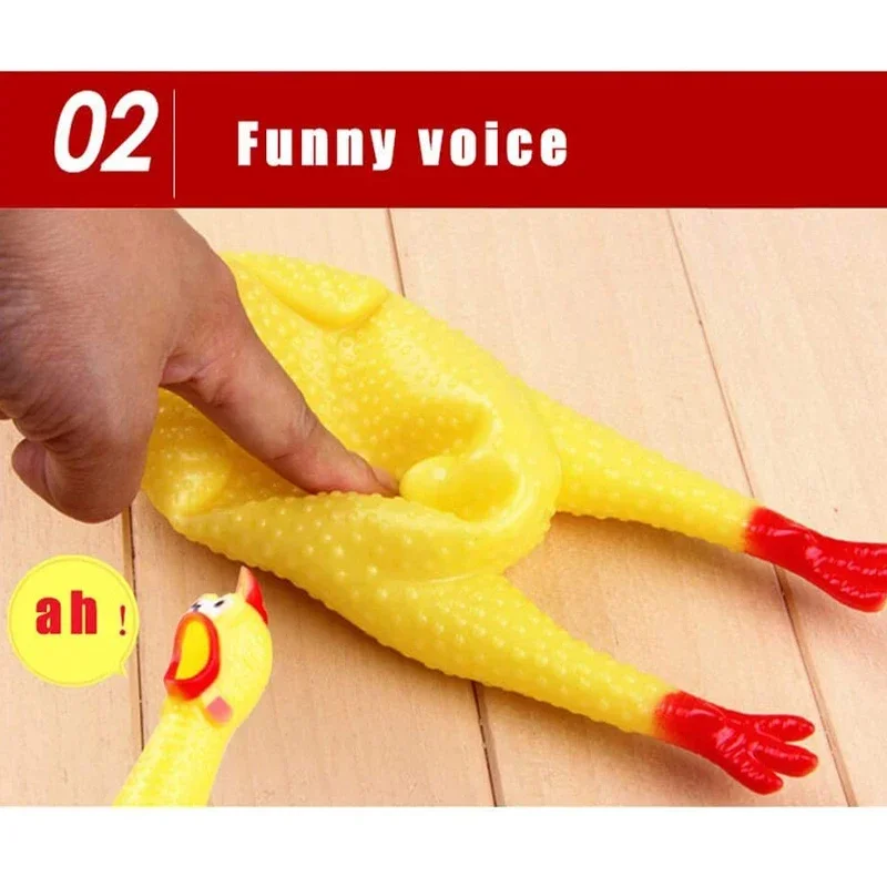 Pets Dog Toys Screaming Chicken Squeeze Sound Toy for Dogs Super Durable & Funny Squeaky Yellow Rubber Chicken Dog Chew Toy