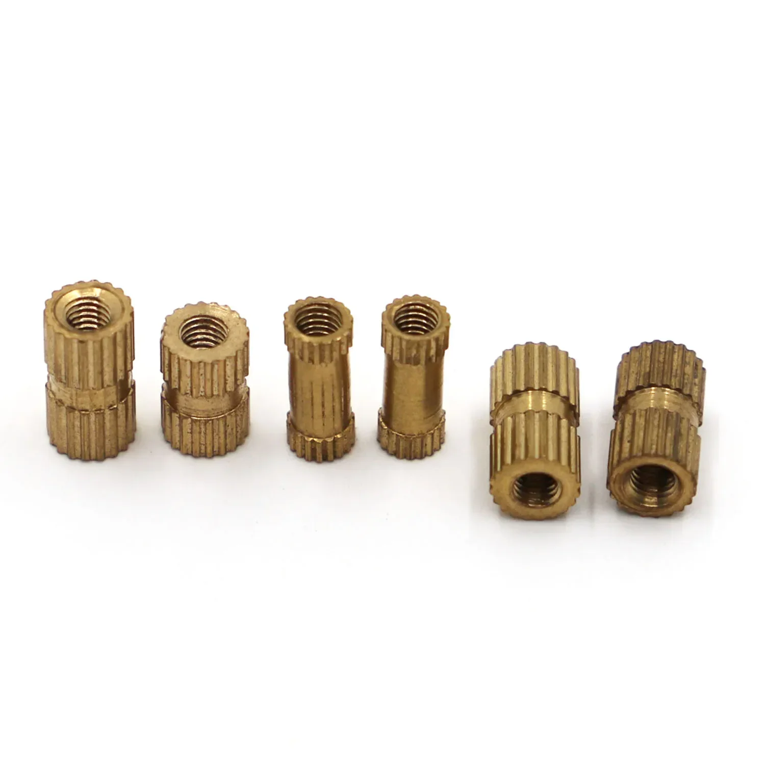 20 Stück Messing-Einsatzmutter M2 M2,5 M3 Spritzguss-Rändelgewindeeinsätze Muttern 3,5 mm 4 mm 5 mm