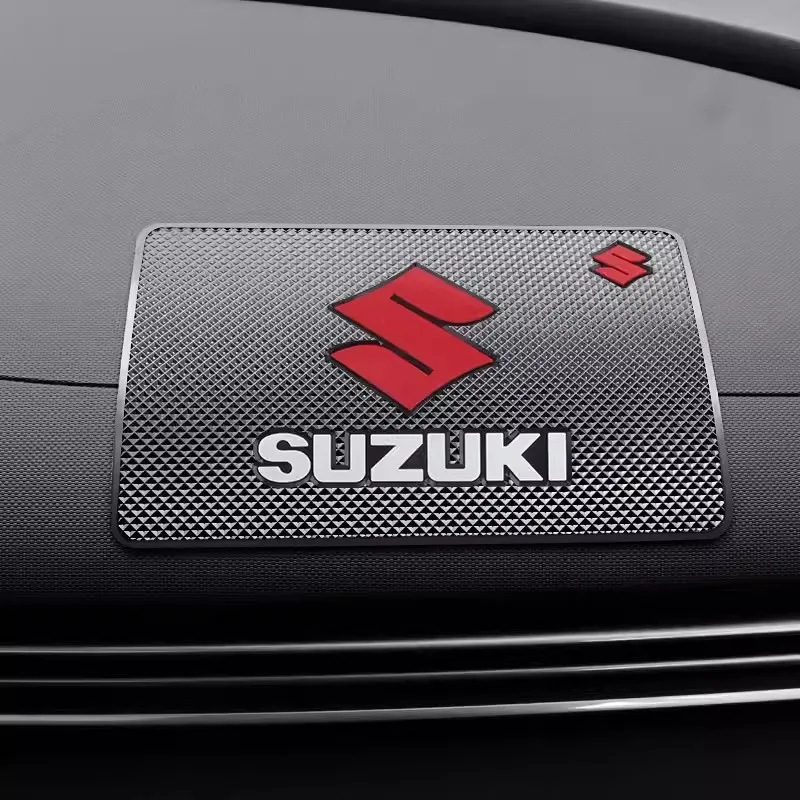 Car Emblems Anti-Slip Mat Dashboard Sticky Pad Non-slip Mat Holder For Suzuki Swift S-Cross Jimny Alto SX4 Vitara Baleno Samurai