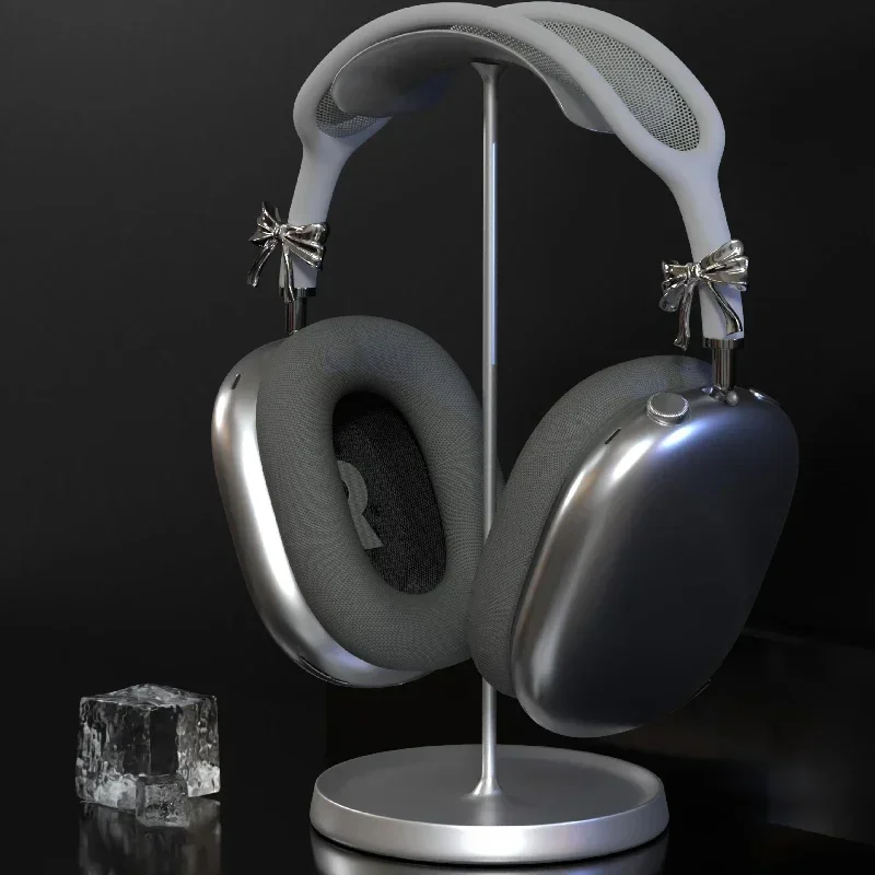For AirPods Max Case Y2k Custom Sliver Bow Headphone Accessory