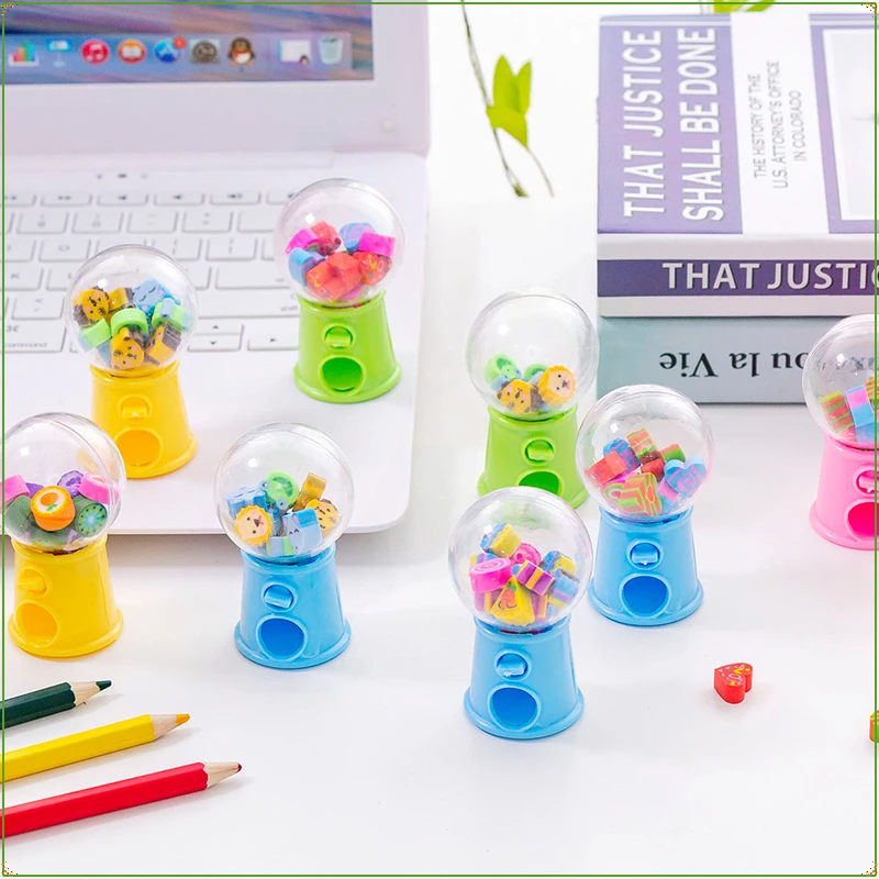 

4 шт. подарок на день ребенка креативное яйцо Gacha мультяшный Карандаш Ластик Набор строительные принадлежности канцелярские призы