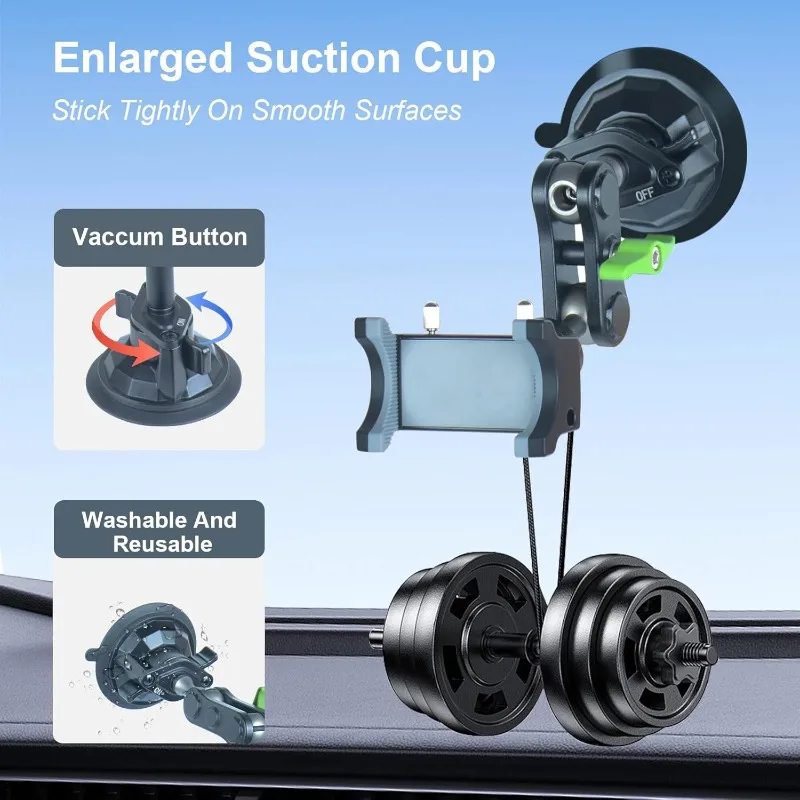 Car Phone Holder Windscreen Mount,Dashboard Phone Holder, Strong Suction Cup Phone Mount ,360°Mobile Phone Holder for Windshield