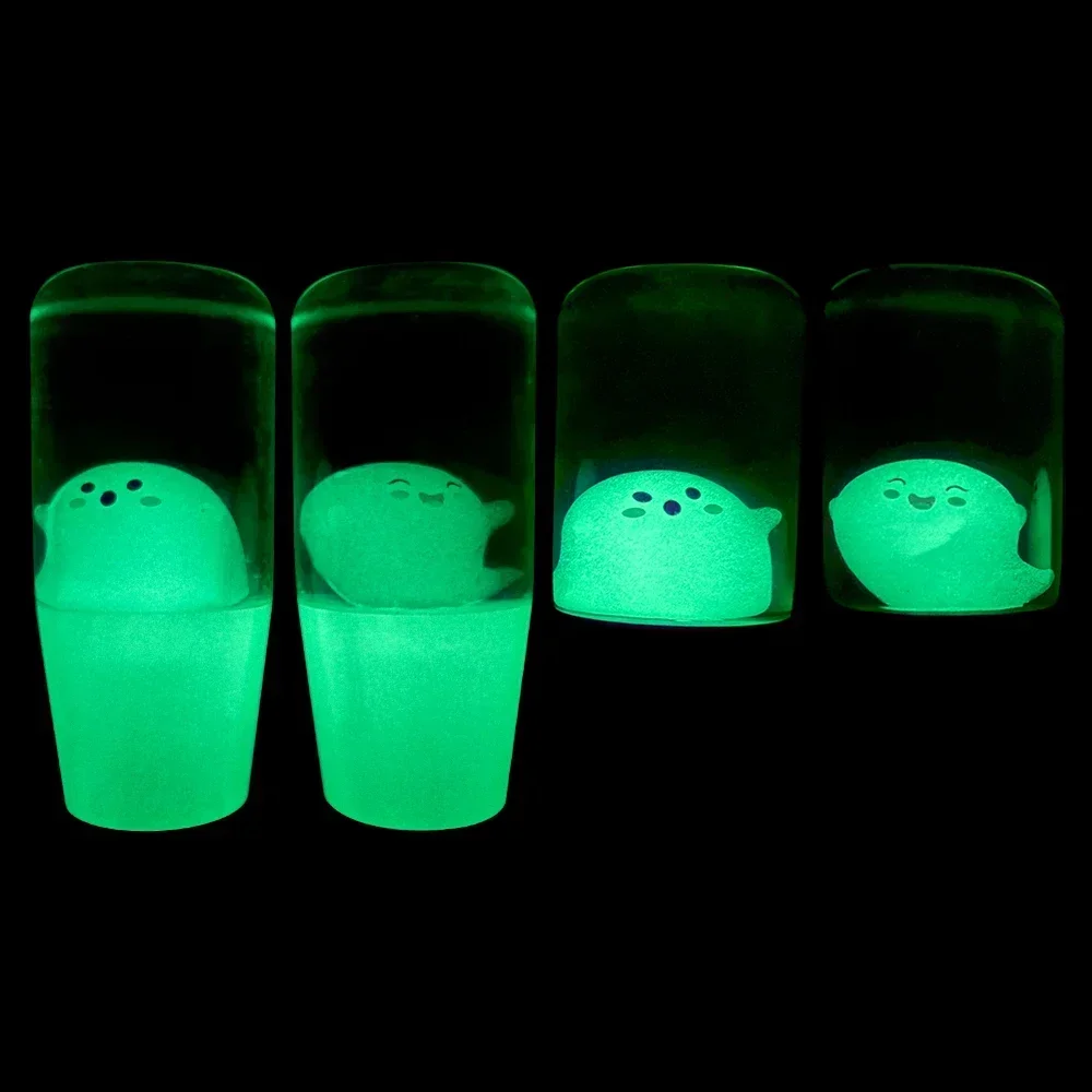 Racing JDM Universal 10cm Car Shift Knob Glow In Dark Cute Cartoon Ghost Shift Head Manual Transmission Acrylic For Car Styling