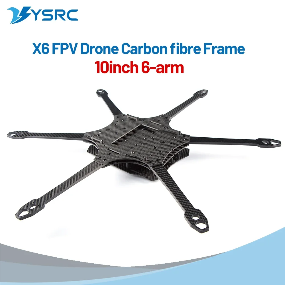AeroParts10inch Carbon Fiber Frame 6-Axle 550mm Wheelbase X6 FPV Drone Frame KIT For FPV Freestyle Long Range Racing Drone DIY P