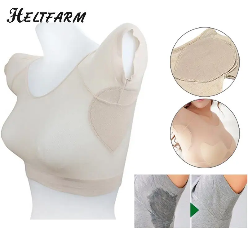 1pcs Reusable Underarm Sweat Pad Vest Menopause Shield T-shirt Shape Sweat Pads Washable Underarm Armpit Sweat Pads