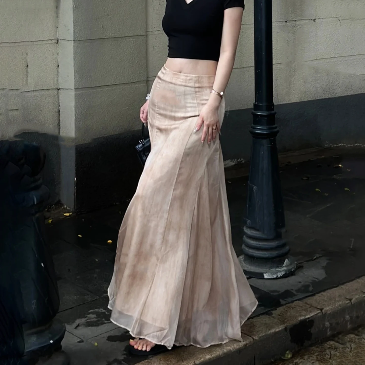 

Chic Summer 2025 High Waist Slimming Commute Fi Tail f-length Skirt Versatile Sli Lightweight Ele Women's Dr