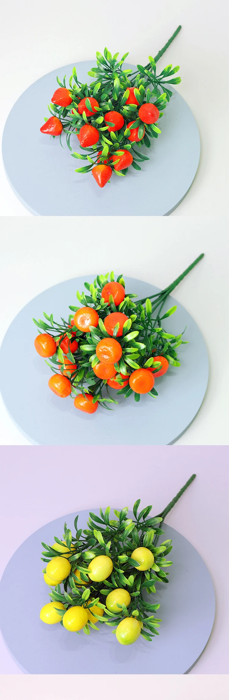 Künstliche Fruchtzweige, Chili, Apfel, Zitrone, Orange, Erdbeere, Granatapfel usw. Fruchtmodelle, Schaufensterdekoration, Requisiten, Heimdekoration – Detail 3