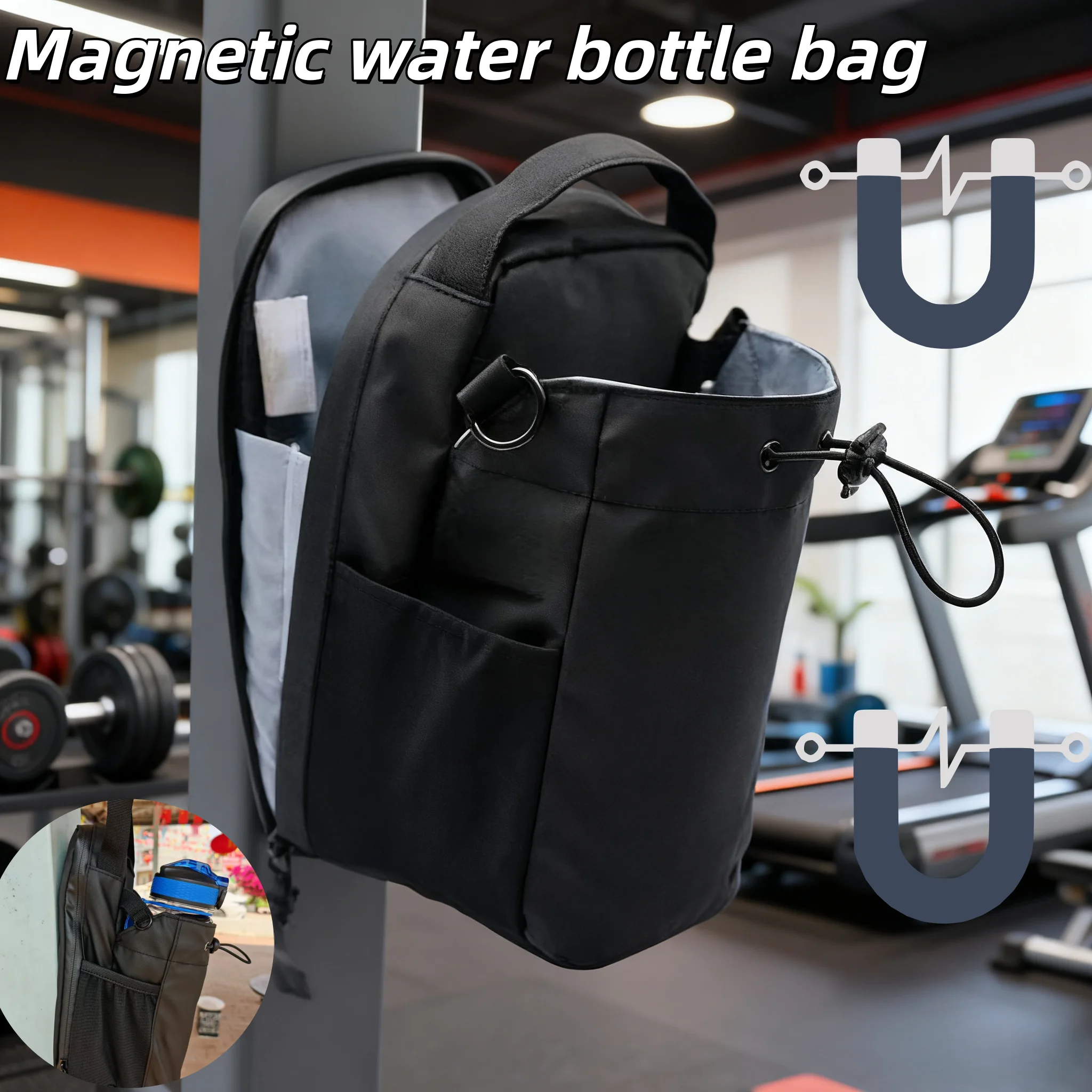 

2025 New Magnetic Water Bottle Pouch Bag Gym-specific Water Cup Holder With Strong Magnet For Outdoor Sports Cup Holder Bag