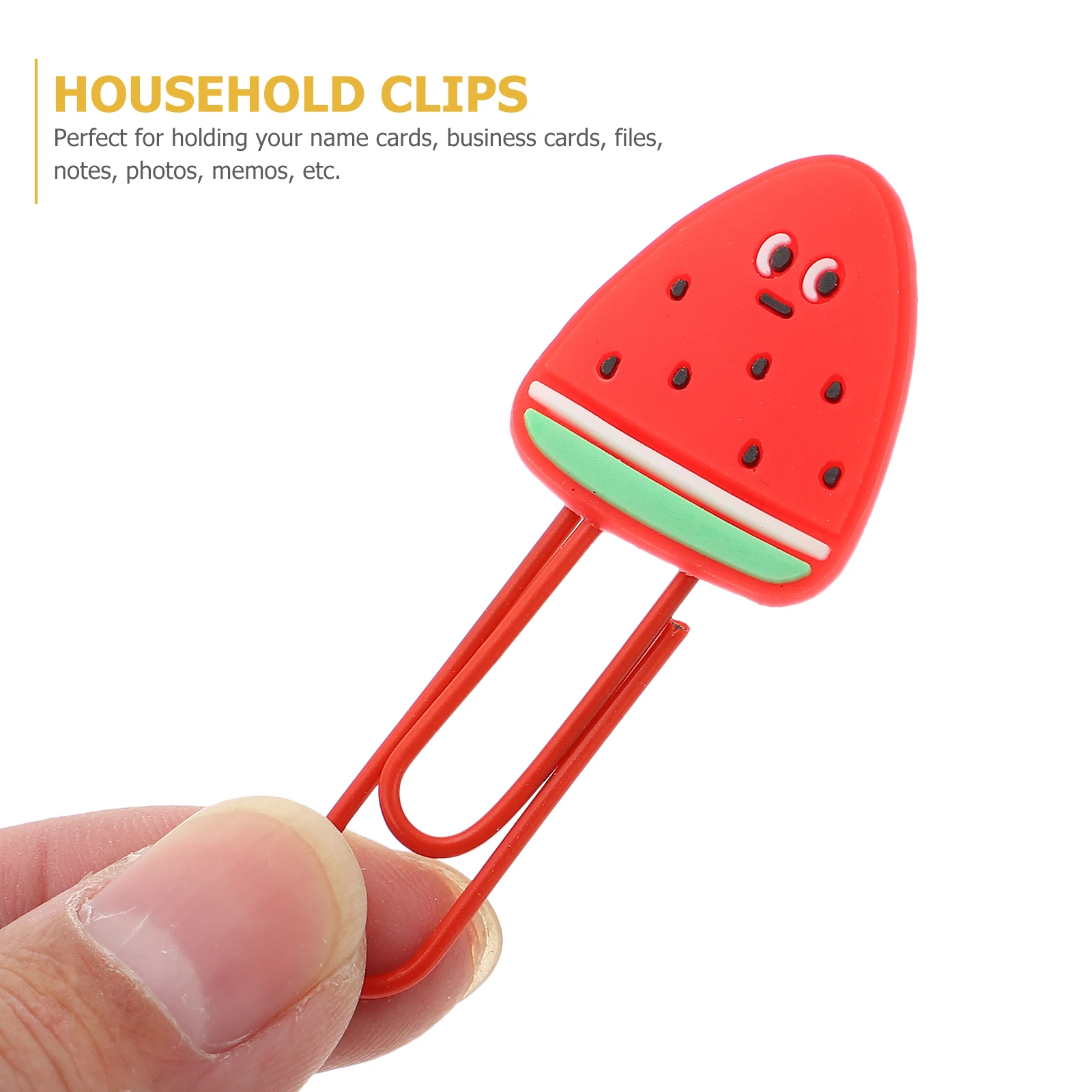 6 Pcs Fruit shaped Clips Mini Lovely Colored Clamps Soft Rubber Paper Clips Easy Install Remove Suitable Files