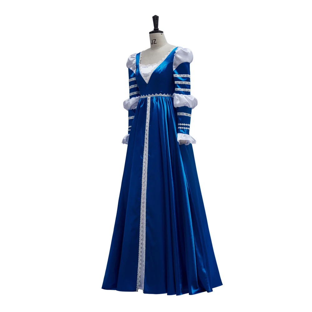 The Borgias Season Cosplay Costume Lucrezia Blue Dress Medieval Dress Vintage Renaissance Ball Gown Historical Costume for Women