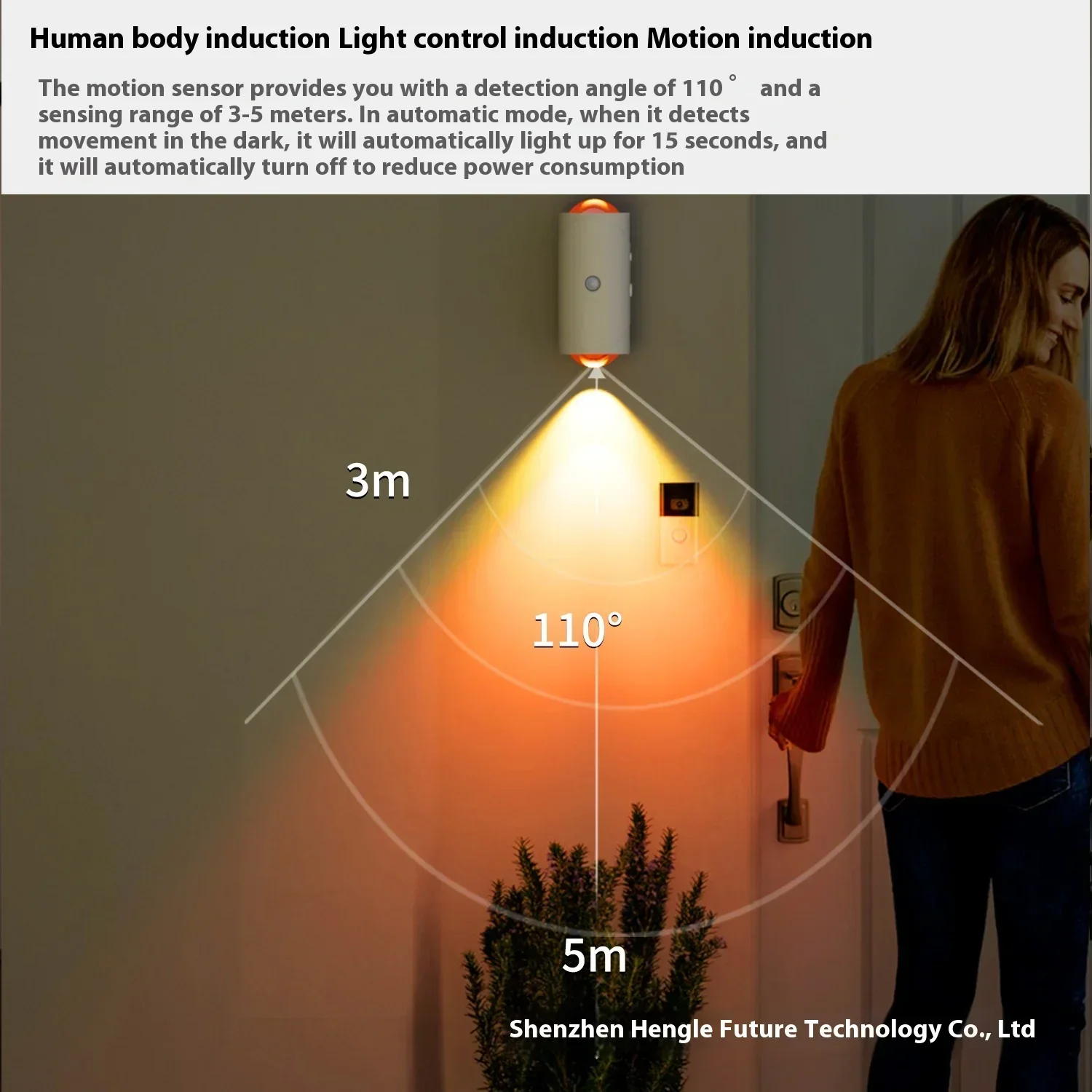 LED Night Light with Motion Sensor Wall Lamp RGB Sunset Gradient Ambient Light Rechargeable Dimmable Indoor Magnetic Step Lamp
