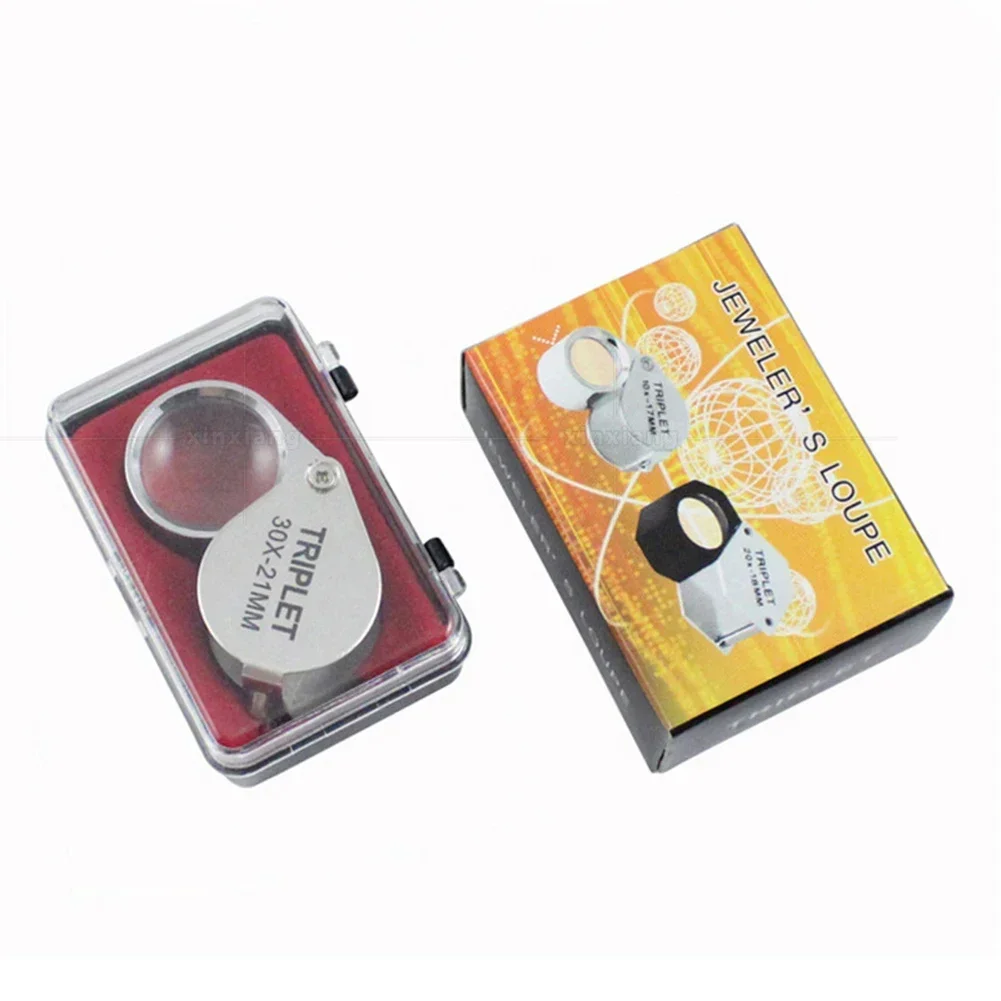 عدسة مكبرة للجيب قابلة للطي لتقدير الماس العتيق تكبير 10x / 20x / 30x