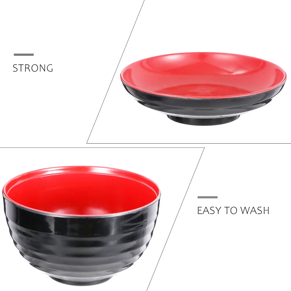 

2Pcs Melamine Soup Bowl Set Fall Resistant Heat Resistant Thick Material Japanese Style Cover Small Bowl Miso Ramen Lids Kitchen