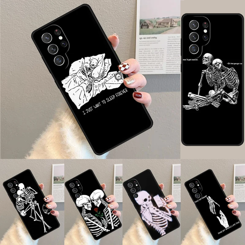Skelett-Liebhaber TPU Handyhülle für Samsung Galaxy Note 10 Pro S26 S25 S24 S23 S22 Ultra Plus S21 FE S20 Stoßfeste Schutzhülle