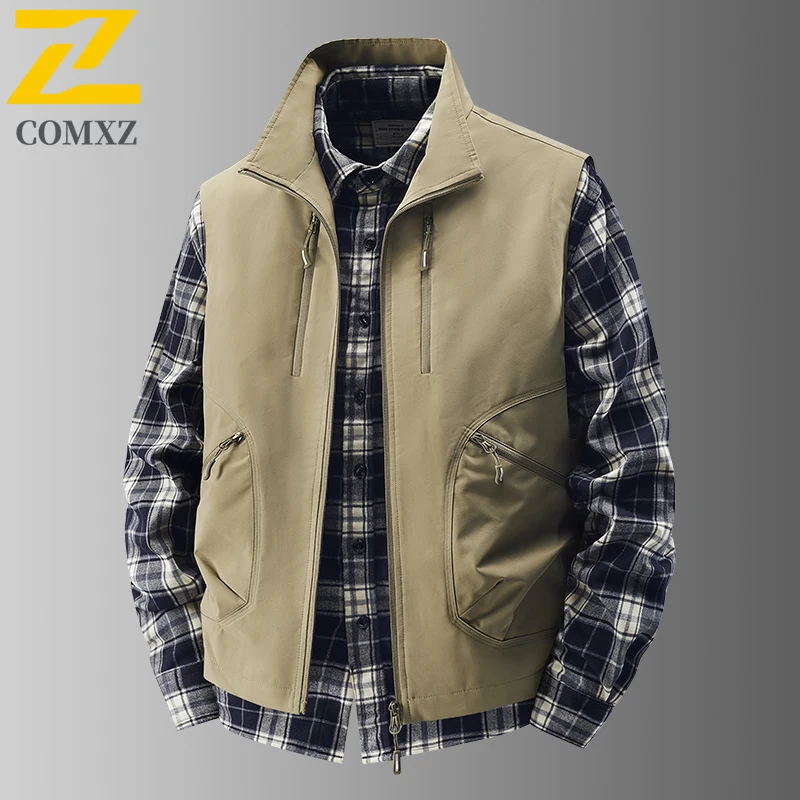 سترة صيد متعددة الوظائف للرجال، ملابس عمل تكتيكية بدون أكمام مع العديد من نظام الجيب لملابس الشارع الرياضية الخارجية #1