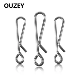 FTK 50/100Pcs Edelstahl Haken Schnelle Clip Lock Snap Swivel Solide Ringe 0 #-5 # sicherheit Schnappt Angeln Haken Stecker Haken Werkzeug