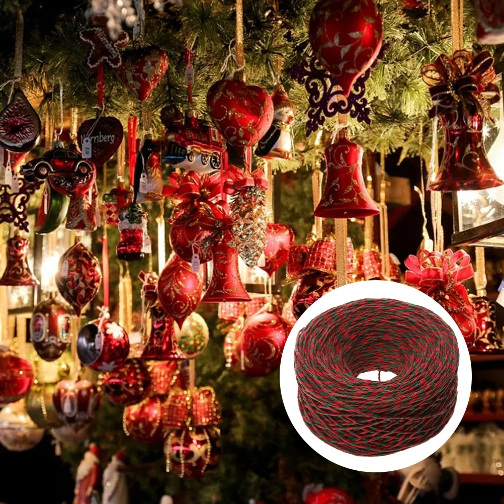 

1Pcs Christmas Paper Twine Red Rope for Wrapping Craft Decorations Reusable Holiday Party Favor Ribbon Cord