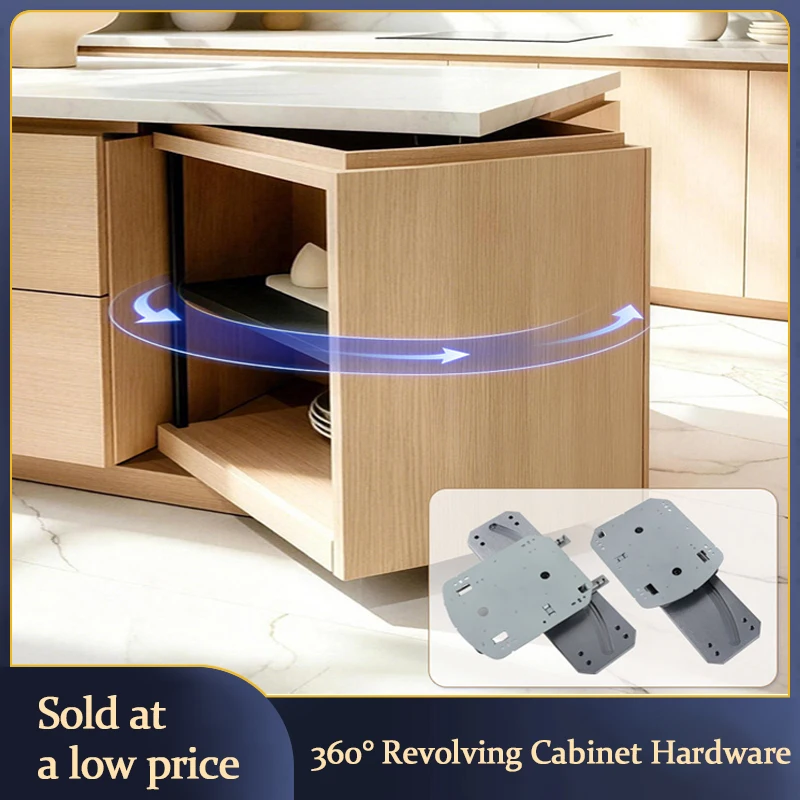 Heavy Duty 360 Degree Rotary Swivel Right Angle Corner Cabinet Hardware With Dual Damping Buffer And Hidden Track For Storage