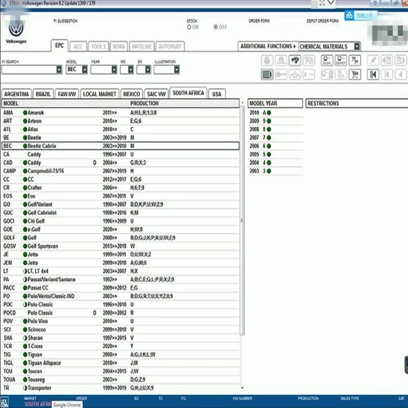 Newest ETK A 8.3 Group Vehicles Electronic Parts Catalogue until 2021 years For V/W+AU/DI+SE/AT+SKO/DA etka 8.3 Multi-Languages