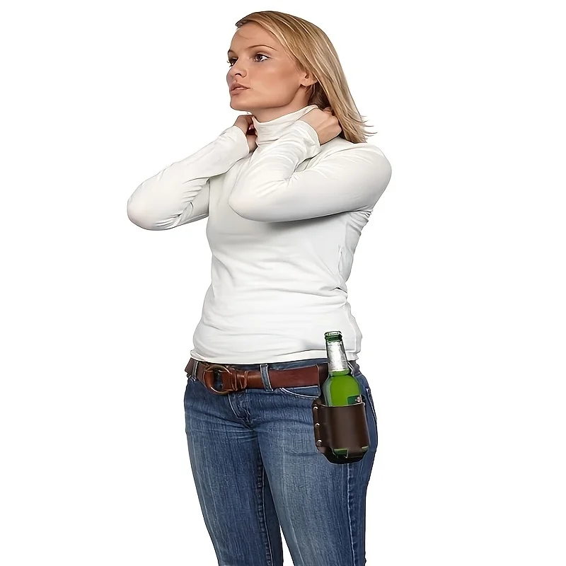 1Pc Belt Bottle Holder (Bottle Not Included), for Camping, BBQ, Outdoor Parties & Festivals