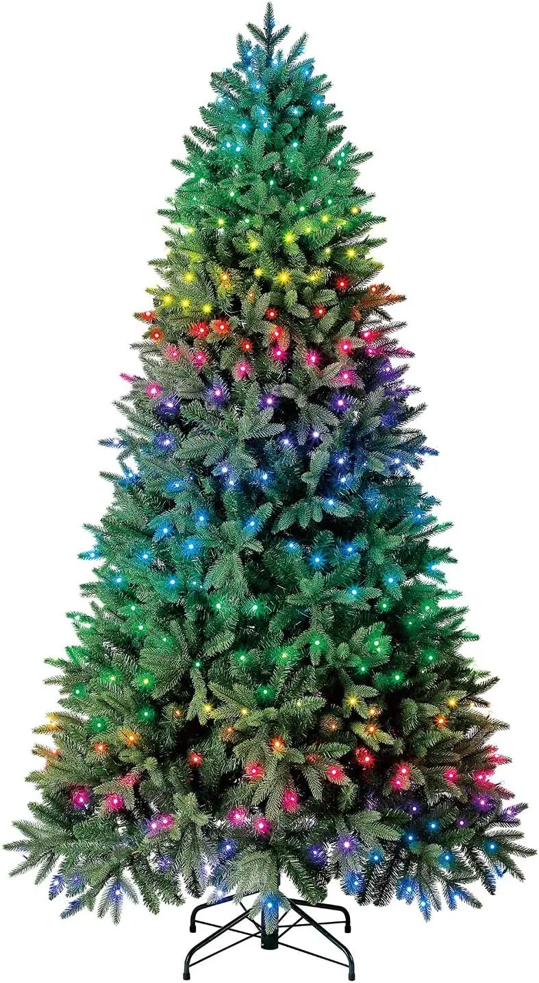 7.5 ft Twinkly Pre-Lit Aspen Pine Quick Set Artificial Christmas Tree, App-Controlled Multi-Color