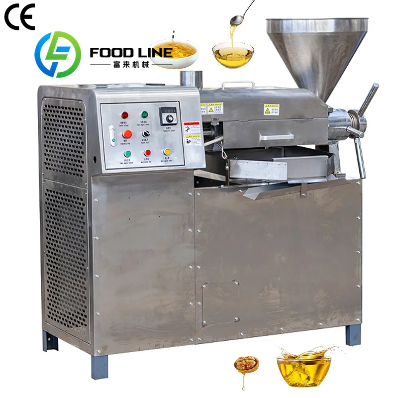 Custom Automatic Screw Oil Press Machine 6YL-80D 5.5Kw Main Power 3Kw Heating 120Kg/H Rapeseed Processing For Oil Extraction