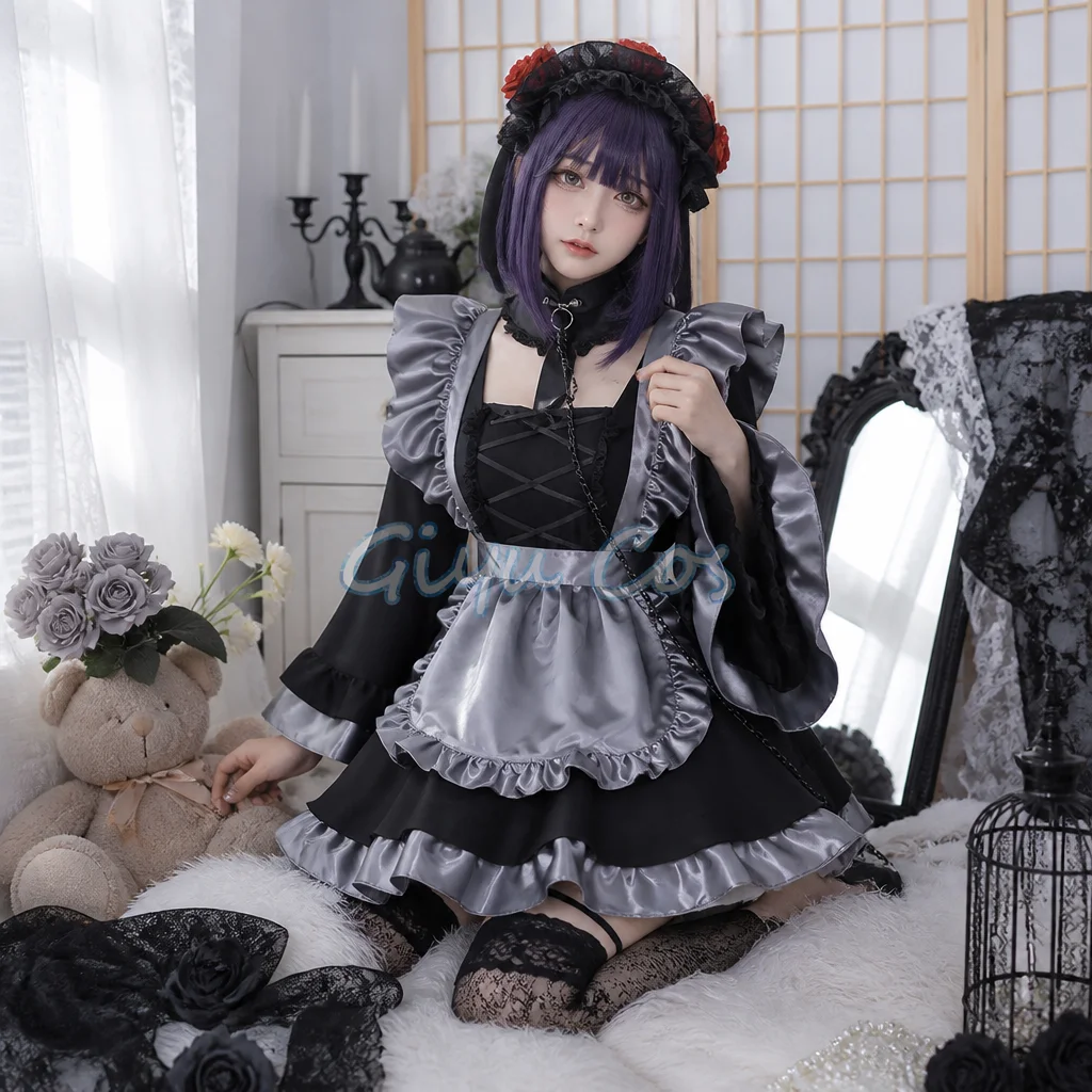 My Dress-Up Darling Shizuku Kuroe Cosplay-Kostüm Komplettset Karnevalsuniform Halloween-Party Maskerade für Frauen Spiel