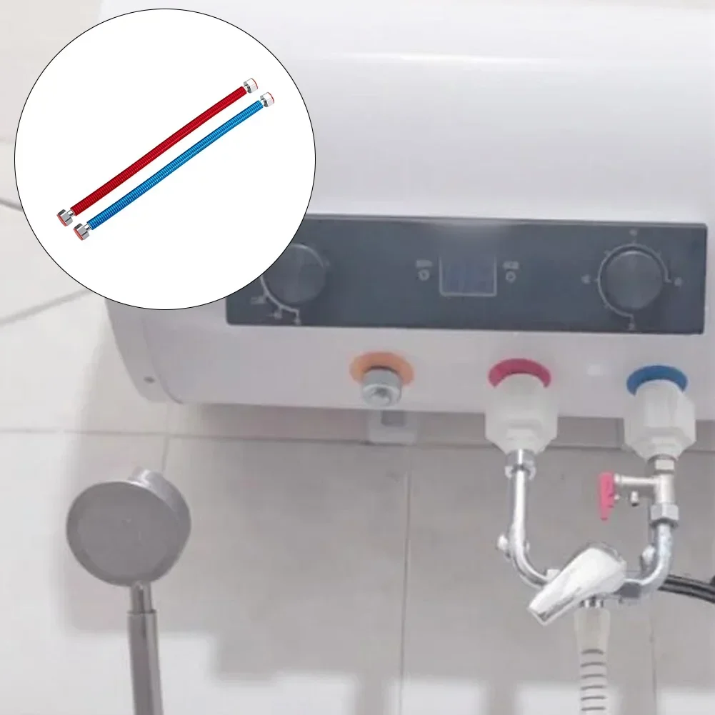 2pcs Corrugated Water Heater Connector With 1/2