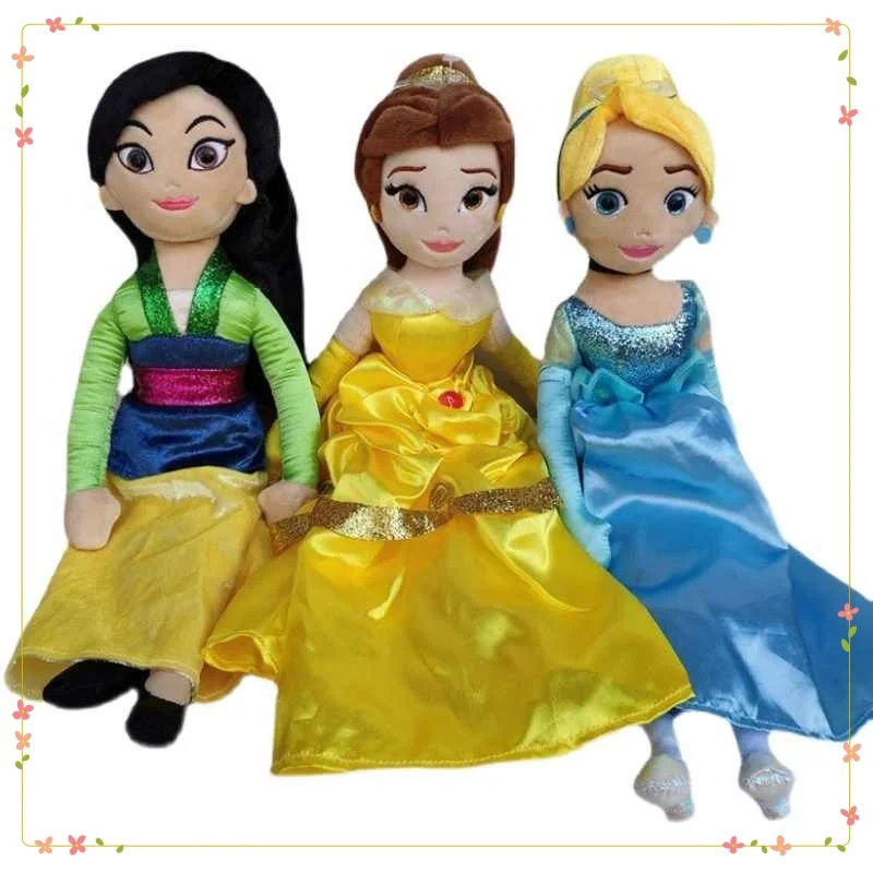 40CM Plush Toy featuring Princess Annabelle, Mulan, and Cinderella - Children's Doll, Girl's Birthday Gift & Souvenir Collection