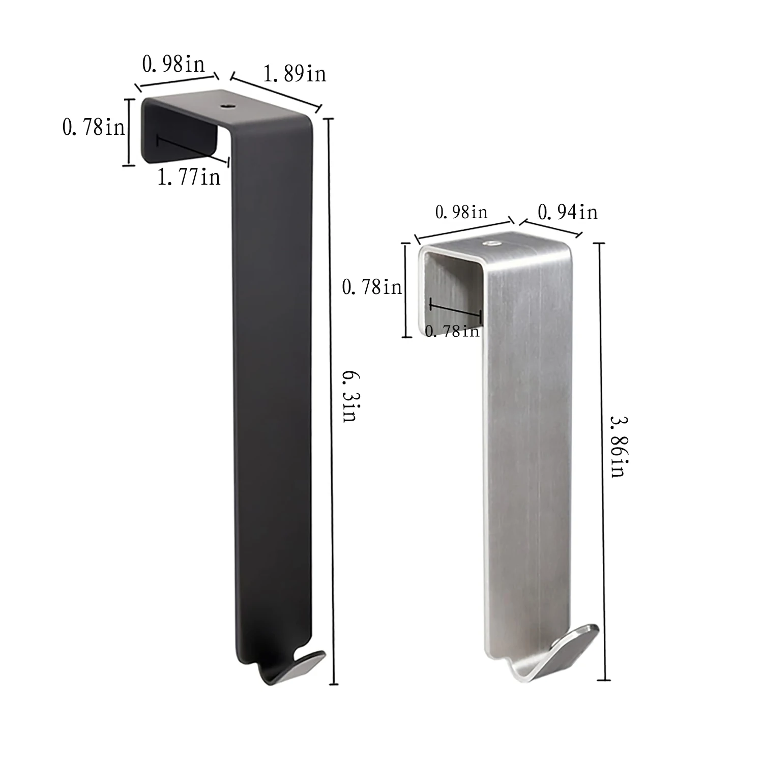 4 Stück Duschtürhaken, Handtuchhalter über der Tür, robuster Edelstahl, mattschwarz, Duschhaken, bohrfrei, Mantel, Robe Ha – Detail 10