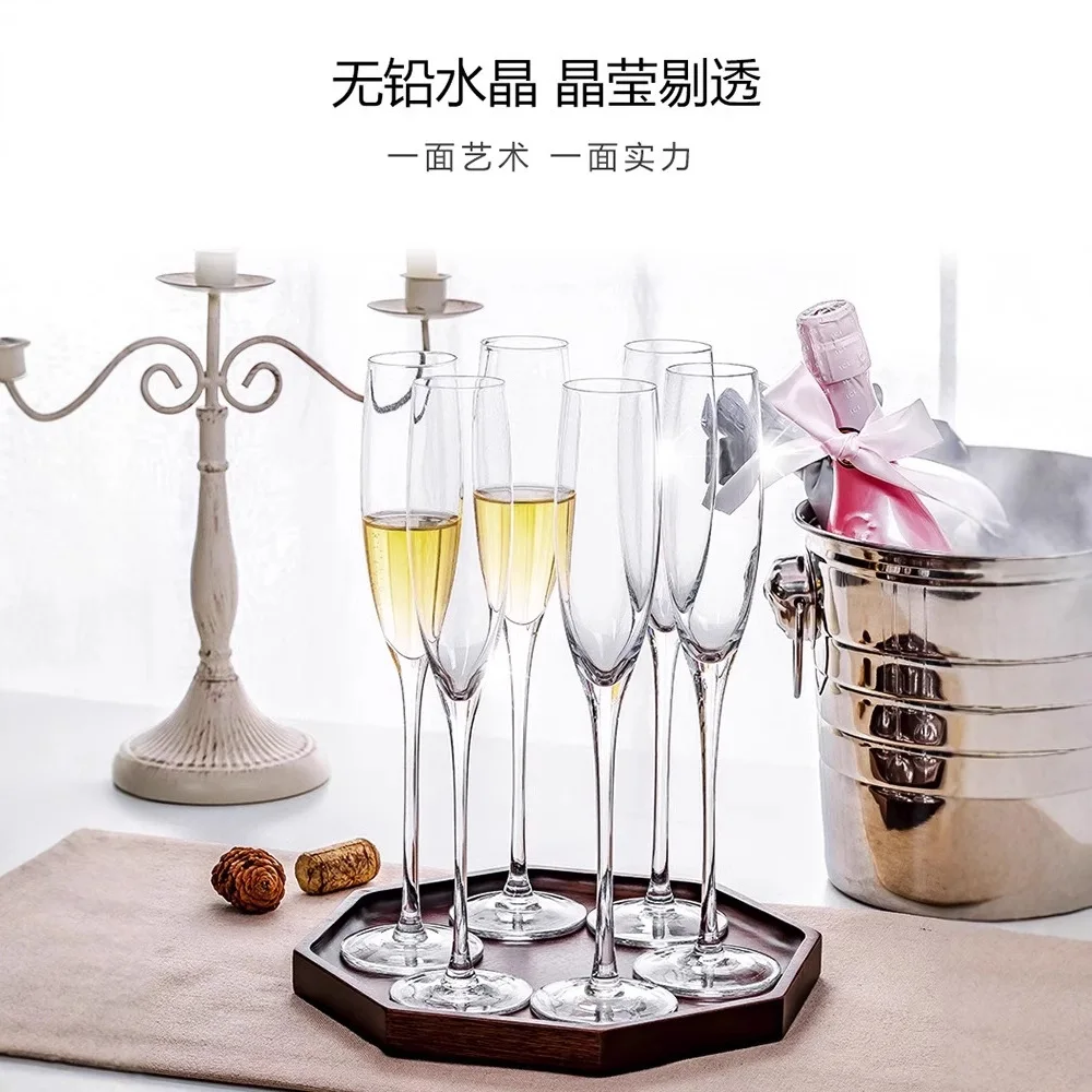 Crystal glass tall champagne glass wedding gift box European pair of sparkling wine glasses household set creative sweet wine