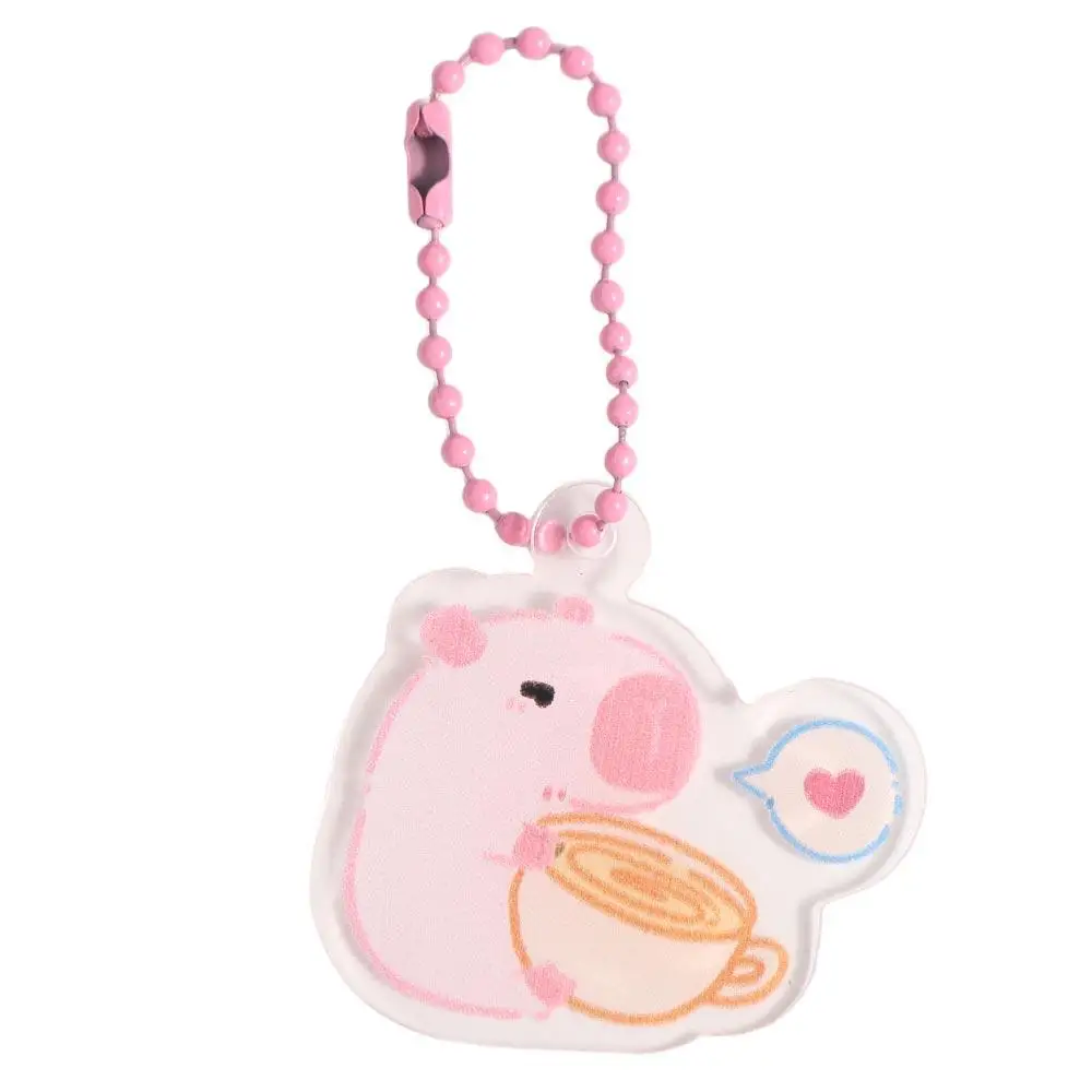

Car Key Pendant Capybara Pink Capybara Acrylic Keychain Acrylic Cute Capibara Bag Hanging Creative Funny Kapibara Pendant Unisex