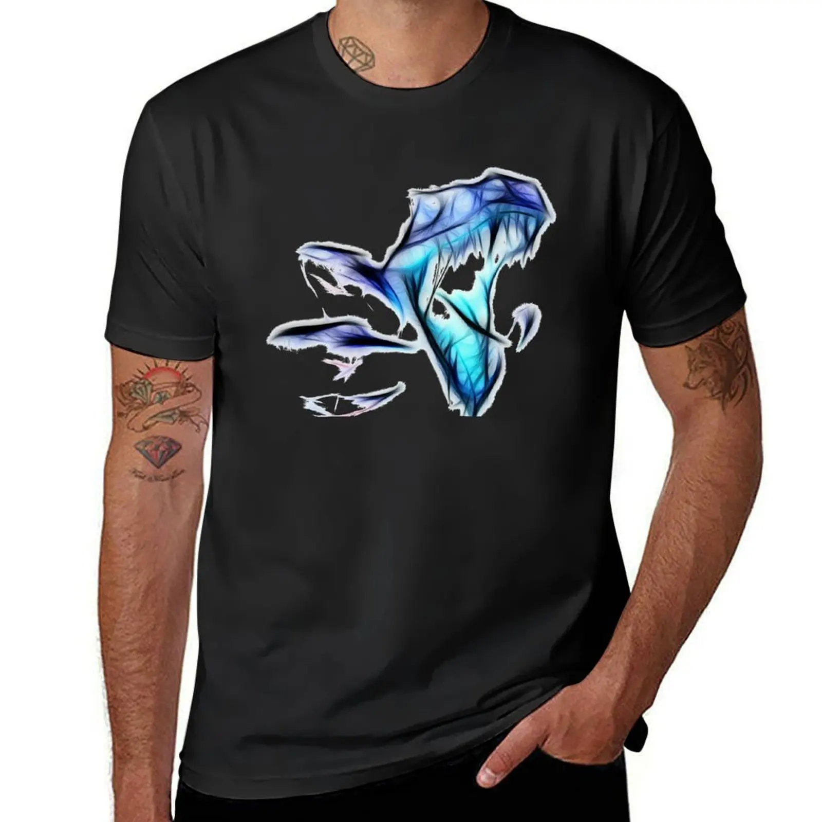 Velociraptor-Graffiti Graphic T-shirts masculinas, Blanks personalizados, grandes e grandes