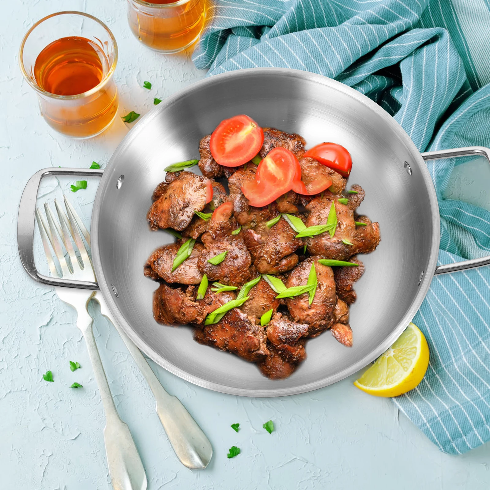 

3pcs Stainless Steel Soup Korean Ramen Pot Handles Large Cooking Pan Non-Slip Kitchen Cookware Everyday Use Noodle Pot