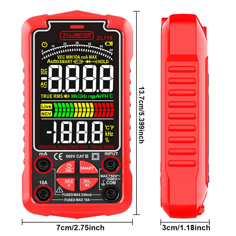 Digital Multimeter Automatic Professional 6000 Counts AC DC voltage Tester Ohm Current Ammeter With Bracket Multimeter Digital