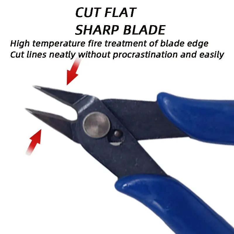 10PCS 170 Model Scissors Blue Diagonal Pliers Electronic Pliers Plastic Water Nozzle Pliers Electronic Cutting Nozzle Pliers