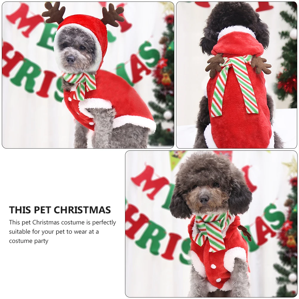 

1 set 1 Set Christmas Pet Costume For Dogs Puppy Outfits Party Xmas Clothes Scarf Pet Garment Dog Party Outfit Xmas Dog Outfits