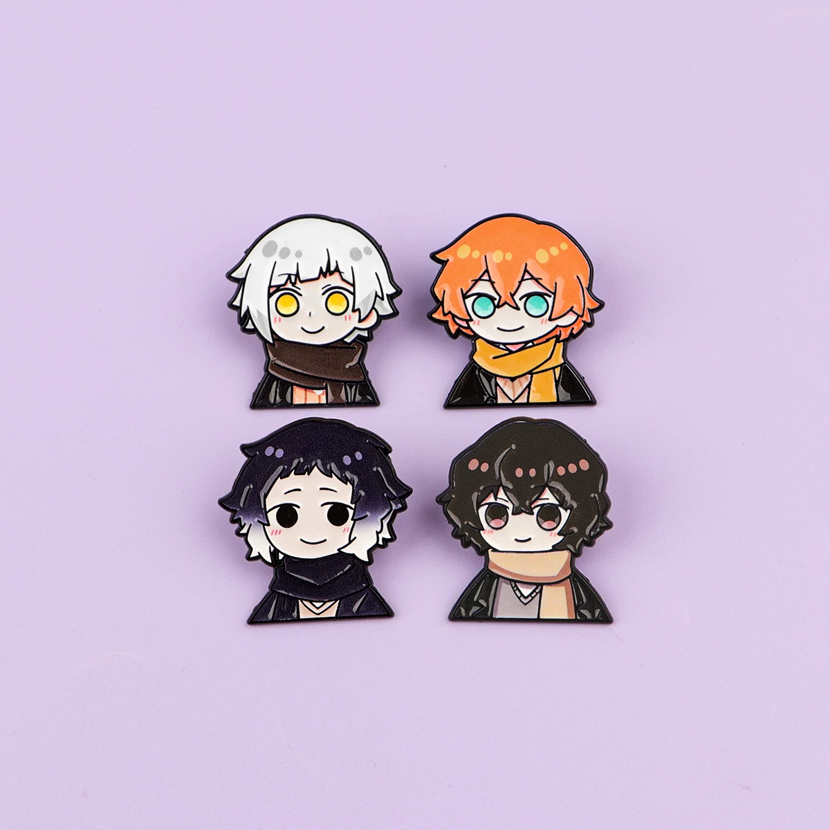 4er-Set niedliche Emaille-Pins für Jungen, Cartoon-Broschen für Mäntel, Manga-Broschen, modische Anstecknadeln, Schmuckgeschenk für Freunde