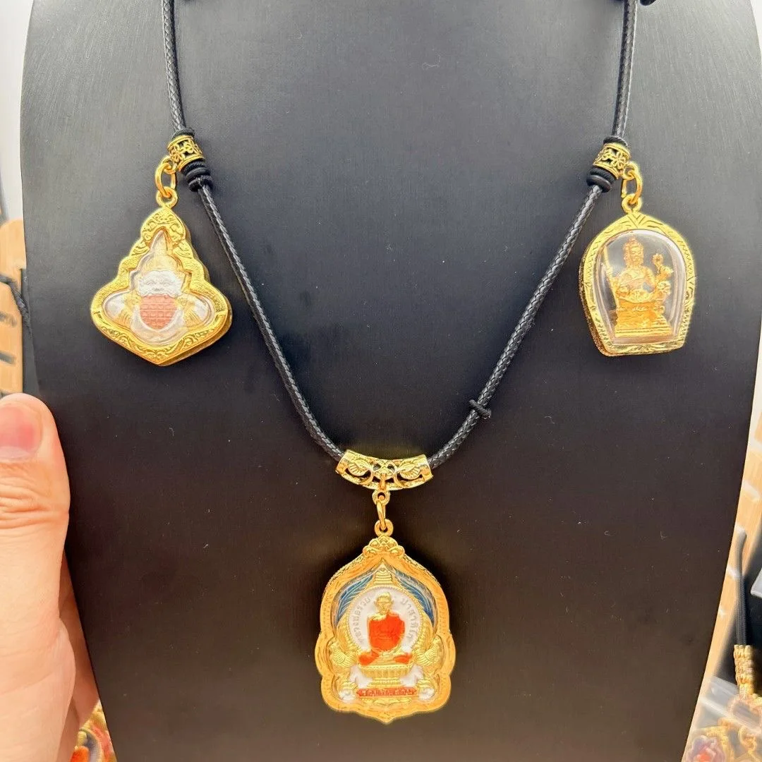 

COOL fashion Amulets Thailand Long Po Rui Buddha Pendant Phra Rahoo Rahu expel demons Phra Phrom Bring good luck Recruit wealth