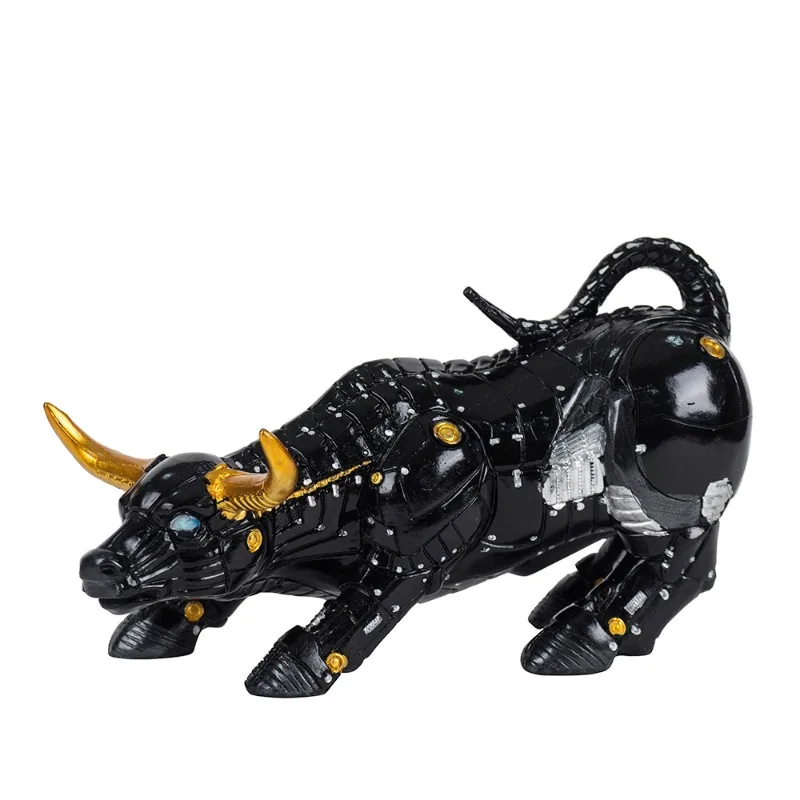 1Pcs Vilead 20cm Miami Bitcoin Bull Model Statue Robot Sculpture Office Desk Home Decoration Coin Badge Wall Street OX Bitcoin