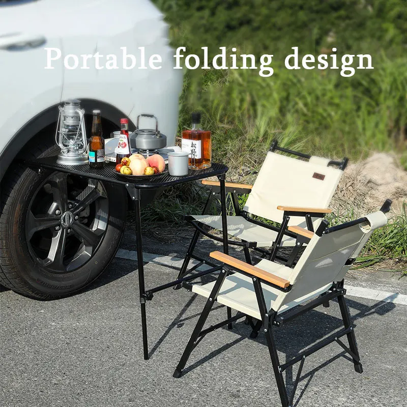 

Outdoor Folding Table Adjustable Portable Vehicle Wheel Table Car Folding Elevating Storage Rack Table for Outdoor Picnic Camp