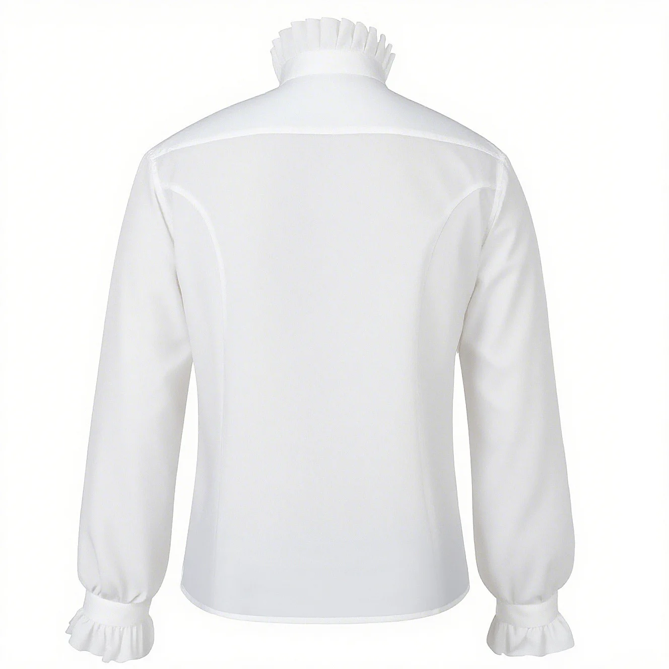 Gothic-style Men's Long-sleeve Stand-up Collar Shirt, Ruffled Sleeve Shirt, Halloween/party/cosplay Vampire Top.