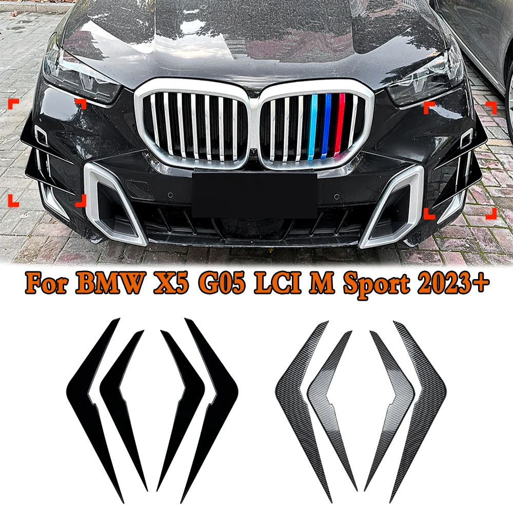 For BMW X5 G05 LCI M Sport 2023+ Car Front Bumper Cover Wind Knife Fog Lamp Trim Blade Trim Light Auto Accessories